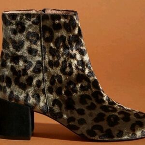 Anthropologie Leopard Print Ankle Booties